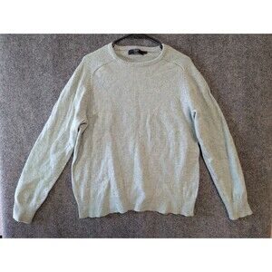 J.Crew Sweater Mens XL Green Marled 100% Lambswool Crewneck Knit Pullover